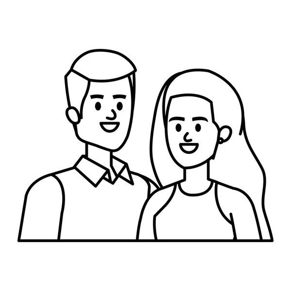 Business couple avatars characters vector illustration — Stock Vector