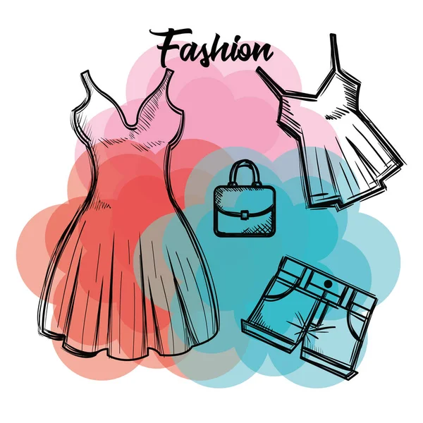 Icône de vêtements de mode féminine — Image vectorielle