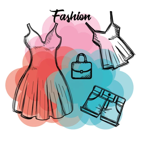 Icono de ropa de moda femenina — Vector de stock