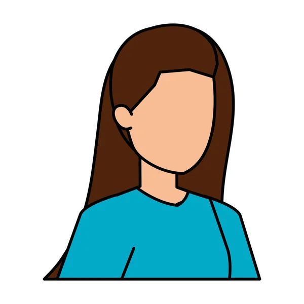 Carácter avatar mujer joven lindo — Vector de stock