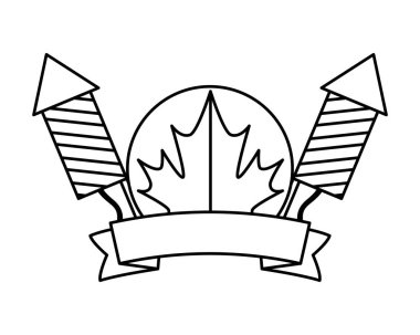 havai fişek ile akçaağaç yaprağı kanada