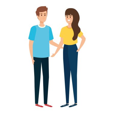 Genç çiftler karakterleri avatarlar