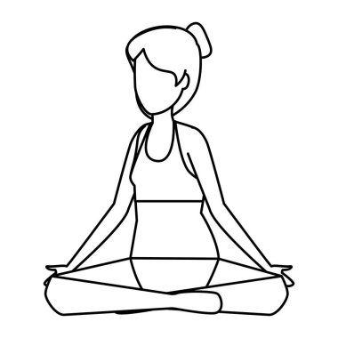 yoga yapan mayolu güzel kadın