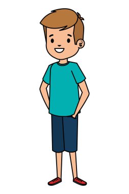 mutlu küçük çocuk komik karakter