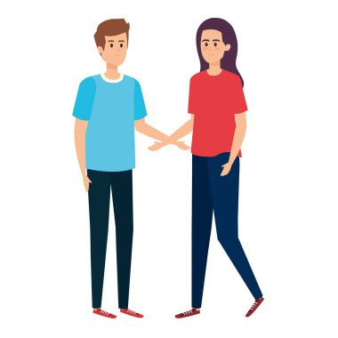 Genç çiftler karakterleri avatarlar