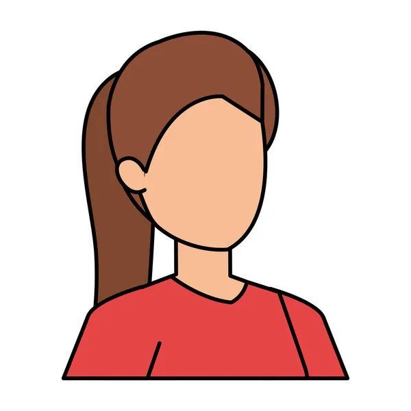 Carino giovane donna avatar personaggio — Vettoriale Stock