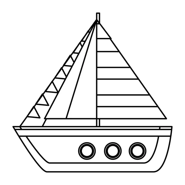 Bateau voilier été isolé icône — Image vectorielle