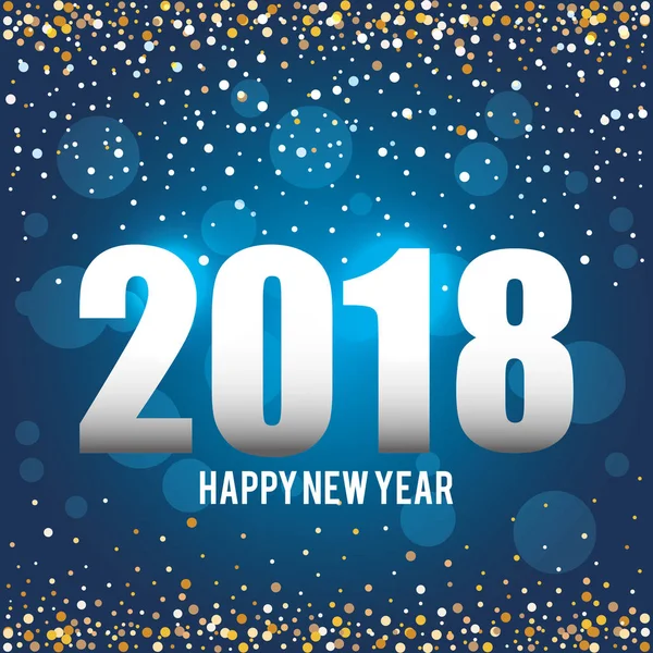 Feliz Año Nuevo 2018 postal — Vector de stock