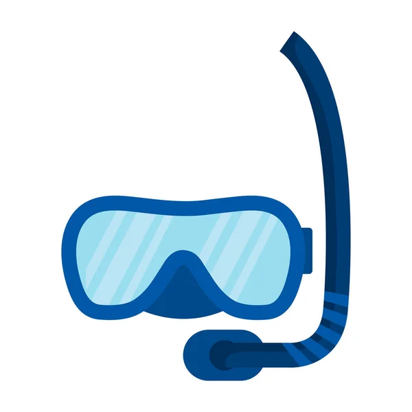 Buceo máscara de snorkel icono accesorio — Vector de stock