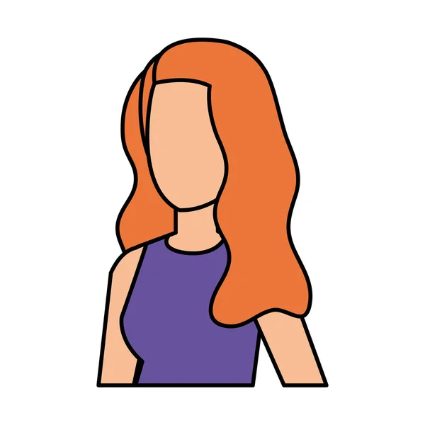 Bonito jovem mulher avatar personagem — Vetor de Stock