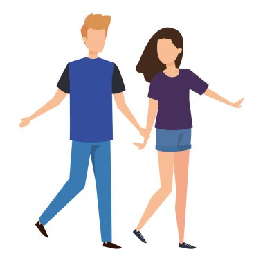 Genç çiftler karakterleri avatarlar