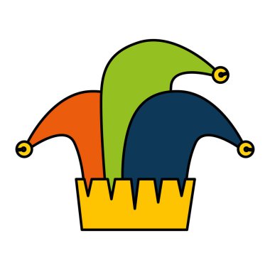 soytarı şapka karnaval simgesi vektör illüstrasyon