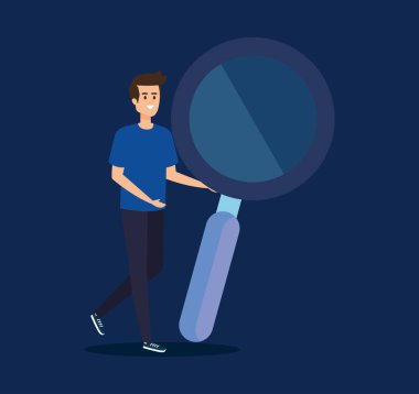 büyüteç ofis bilgileri ile adam