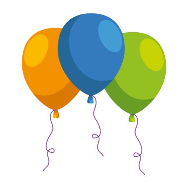 balonlar helyum yüzen simge vektör illüstrasyon