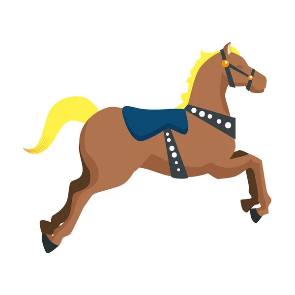 Kolotoč kůň karneval ikona vektorový obrázek — Stockový vektor