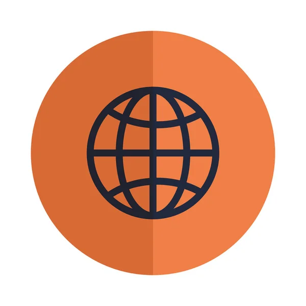 Sphère planète navigateur isolé icône — Image vectorielle