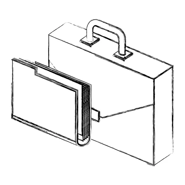 Portafolio maletín con carpeta isométrica — Vector de stock