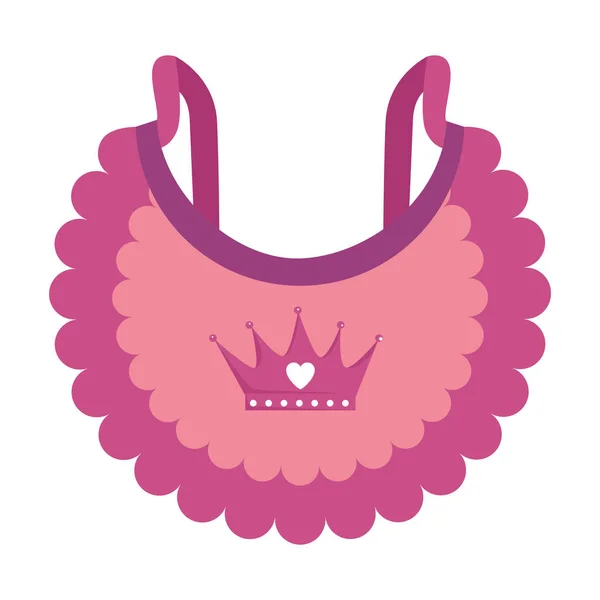 Lindo bebé babero icono de la ropa — Vector de stock