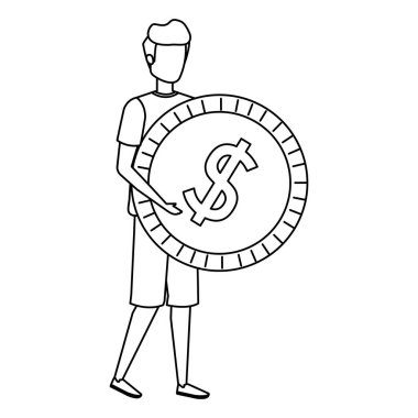 Para kaldıran genç adam.