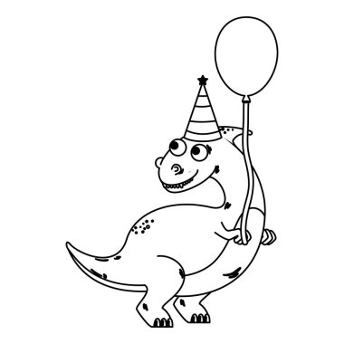 balon helyum ile sevimli dinozor