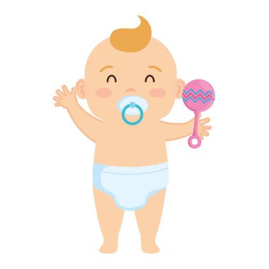 emzik ve çan karakteri ile sevimli küçük bebek çocuk