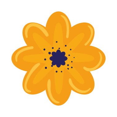 güzel çiçek dekoratif simge vektör illüstrasyon