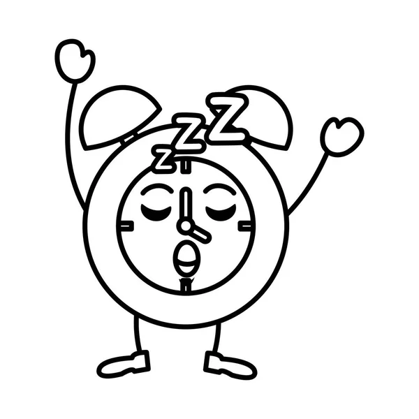 Cute alarm clock kawaii character — Stock Vector
