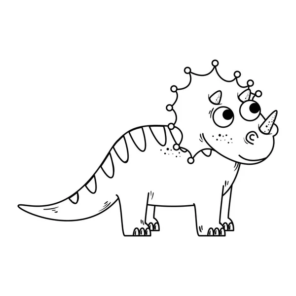 Bonito triceratops ícone personagem cômico — Vetor de Stock