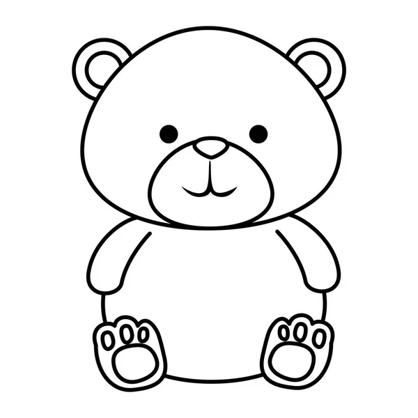 Cutte little bear teddy icon — Stock Vector