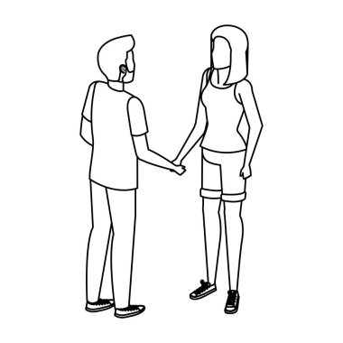 Konuşan genç çift karakterleri