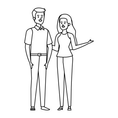 iş çift avatarlar karakterler vektör illüstrasyon