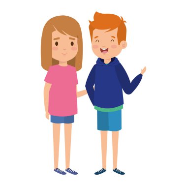 sevimli küçük çocuk çift karakter