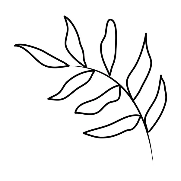 Κλαδί με εικονίδιο φυτών με φύλλα — Διανυσματικό Αρχείο