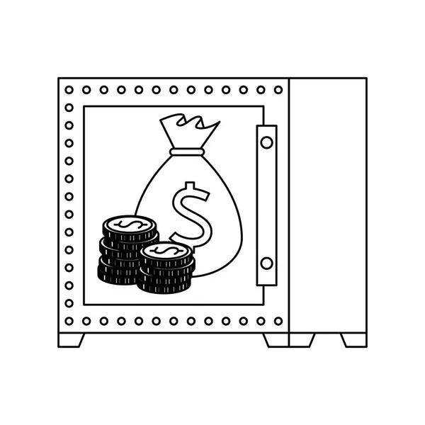 带比特币符号矢量插画的保险箱 — 图库矢量图片