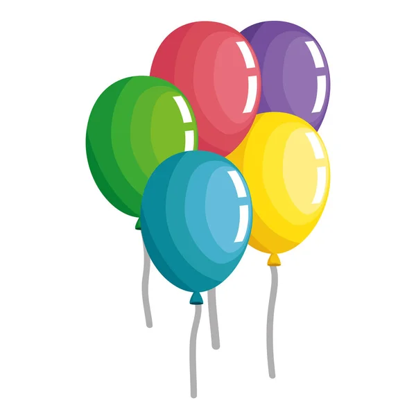 Ballonger helium flytande parti dekoration — Stock vektor