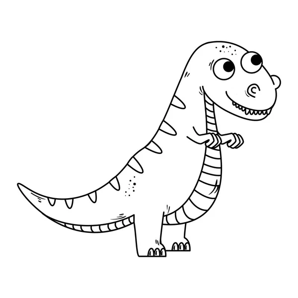 Lindo tiranosaurio rex carácter cómico — Vector de stock