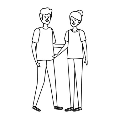 Genç çiftler karakterleri avatarlar