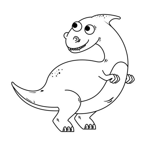 Icône de personnage comique de dinosaure mignon — Image vectorielle