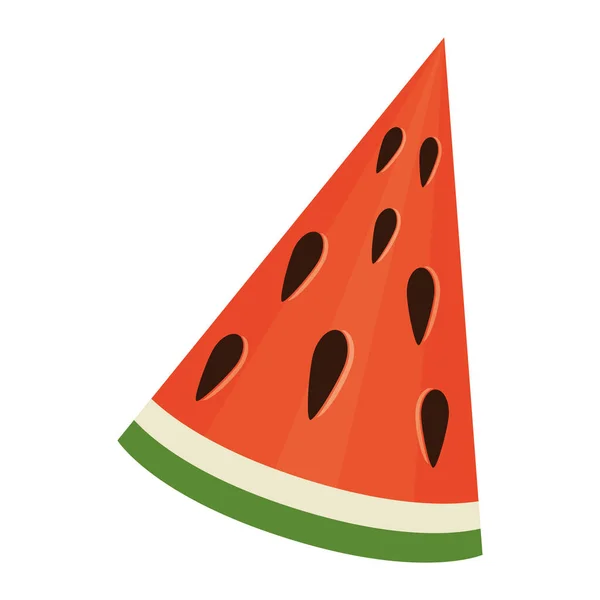 Frische Wassermelone Portion Sommer Symbol — Stockvektor