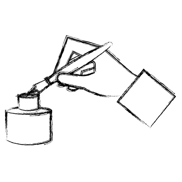 Hand skriver med reservoarpenna — Stock vektor
