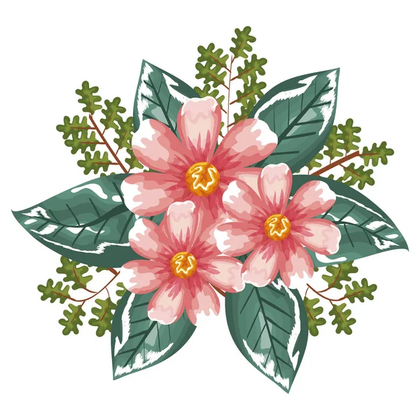 美丽的装饰花卉图标 — 图库矢量图片