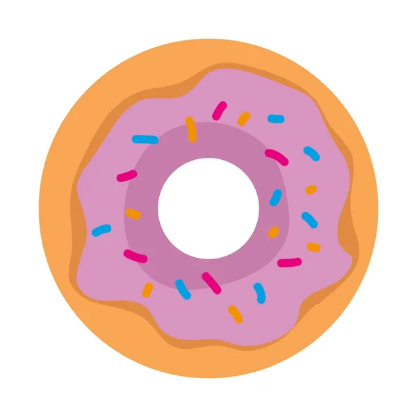 Delicious sweet donut bakery icon — Stock Vector