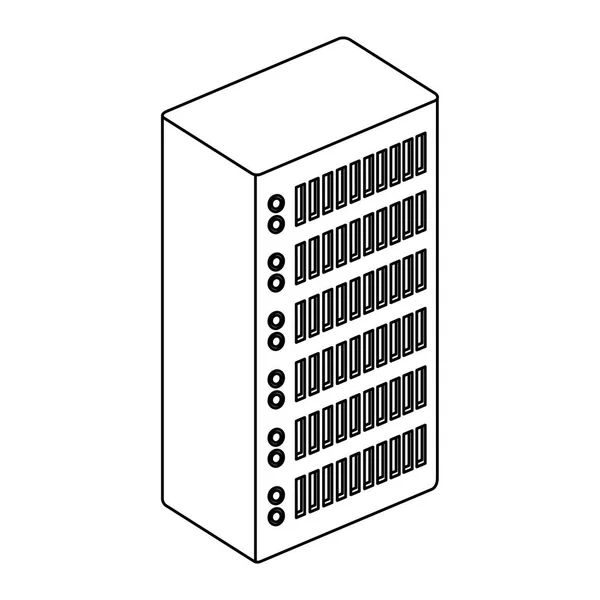 Ícone do centro de dados da torre do servidor —  Vetores de Stock