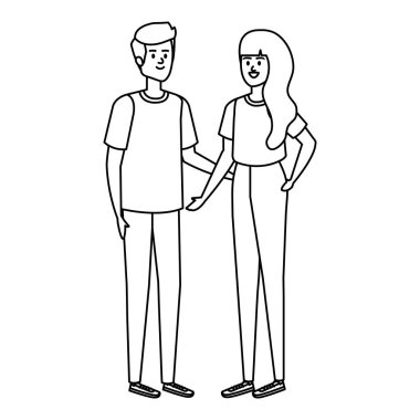 Genç çiftler karakterleri avatarlar