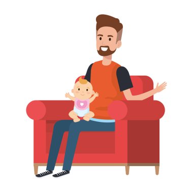 baba kanepe karakterleri küçük bebek kaldırma