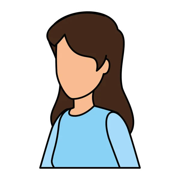 Heureux jeune femme avatar personnage — Image vectorielle