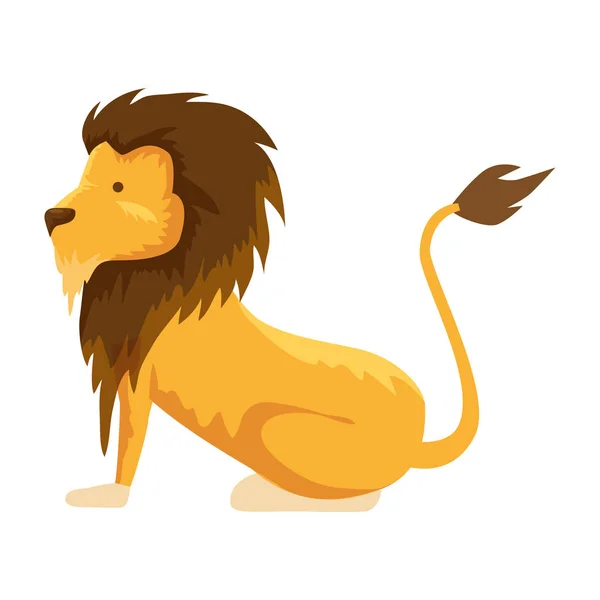 Ilustração vetorial animal domesticada leão circo —  Vetores de Stock