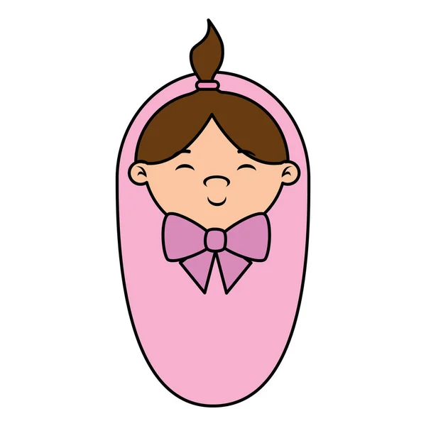 かわいい女の子の赤ちゃんキャラクター — ストックベクタ