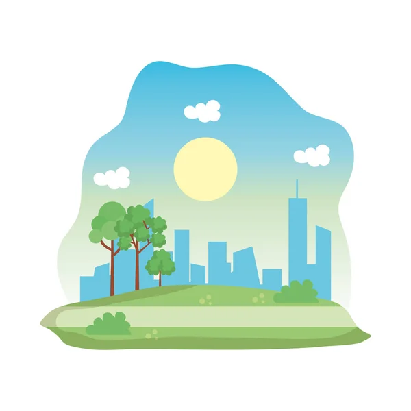 Landscape park scene icon vector illustration — Stock Vector