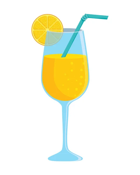 夏季热带鸡尾酒与柑橘类水果 — 图库矢量图片